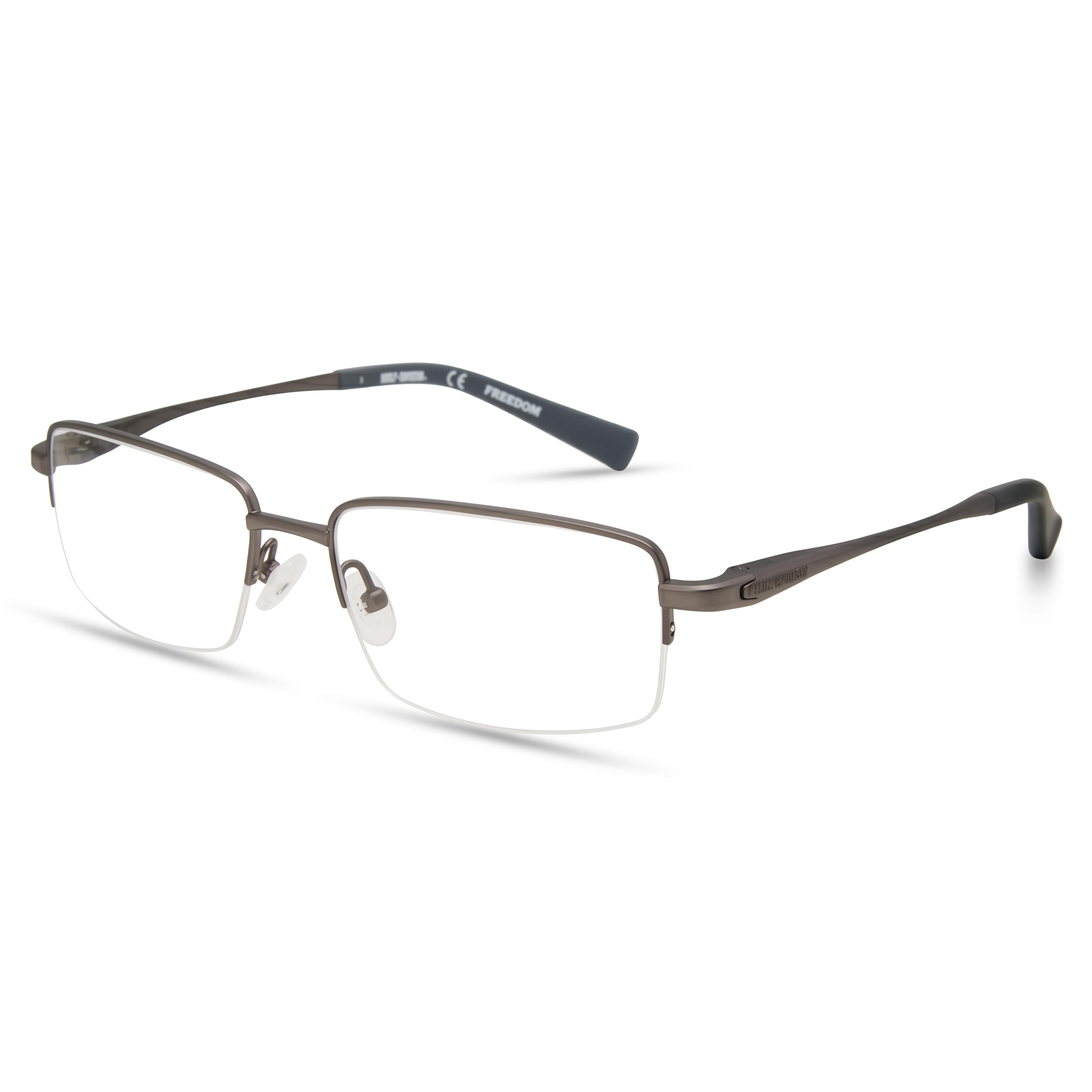 HARLEY-DAVIDSON Hd9024 Unisex Titanium Matte Gunmetal Eyeglasses, Clear Polarized Lenses 59-17-145, Photo 1