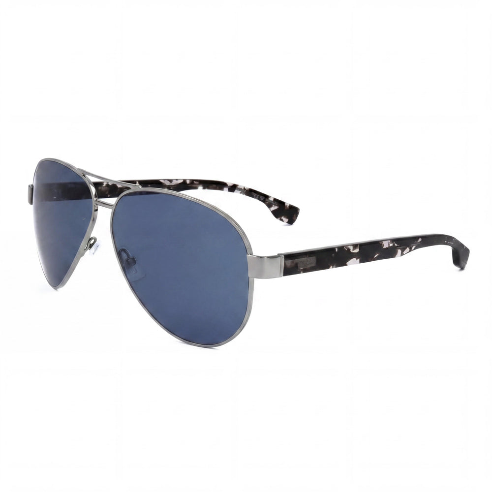 Gafas de sol Hugo Boss para hombre, retro, montura de plástico de rutenio, lentes azules no polarizadas, protección UV, 63 mm