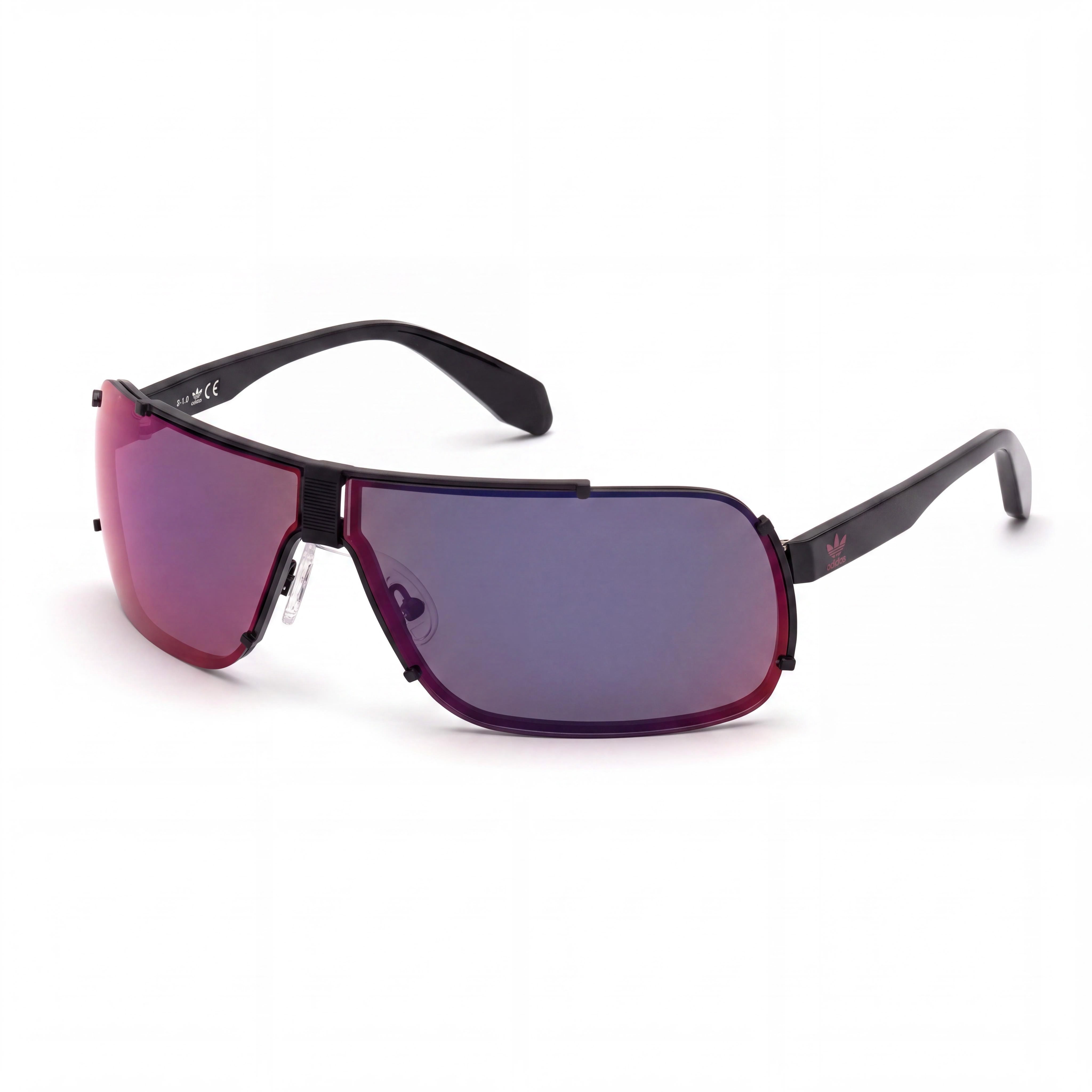 Gafas de Sol adidas Originals Modern Pilot Hombre Montura de Metal Negro Mate Lentes Espejo Degradado Morado 75-75-125, Photo 1