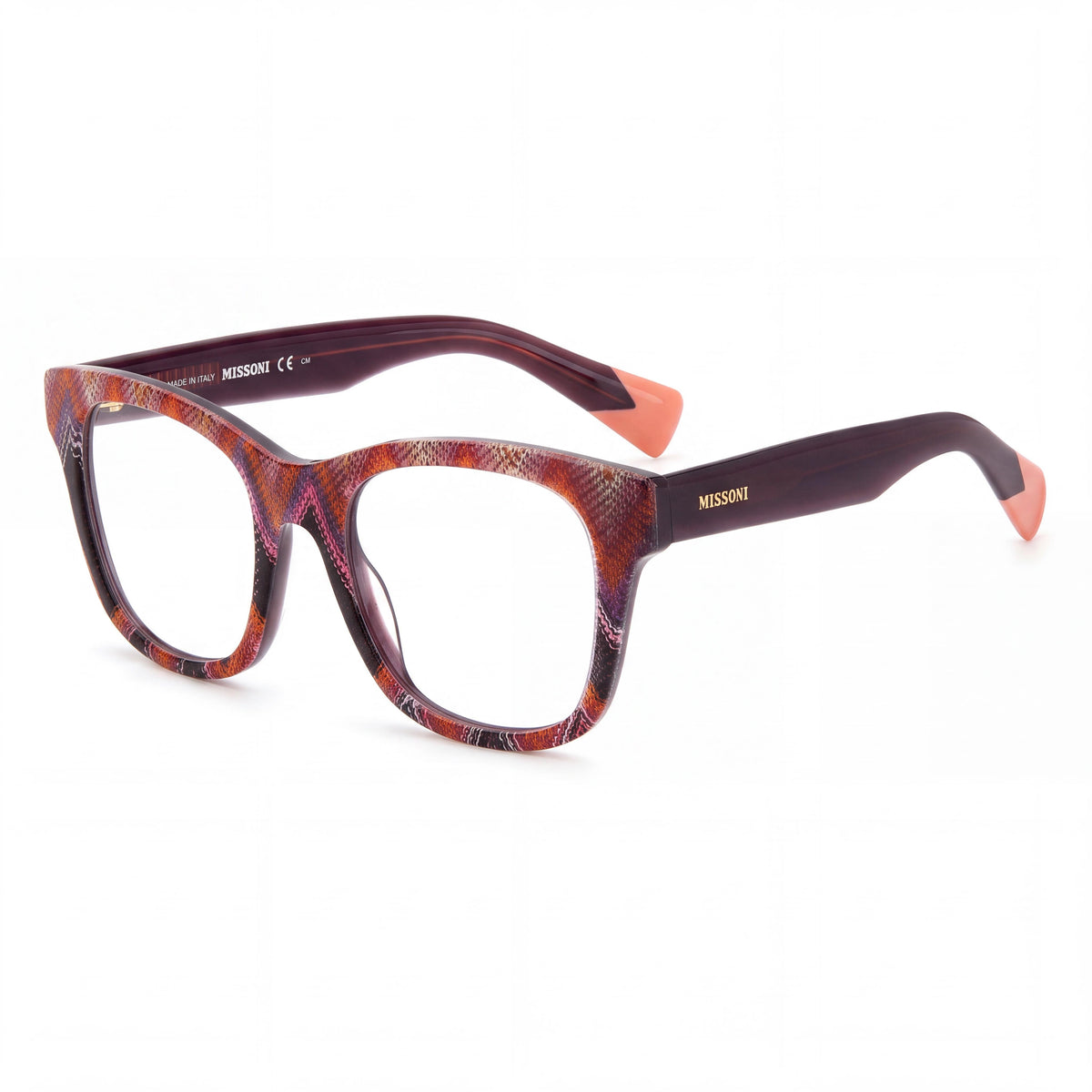 M Missoni Mis 0104 Unisex Plastic Pattern Pink Violet Non- Complete Eyewear Frame 50-19-140, Photo 1