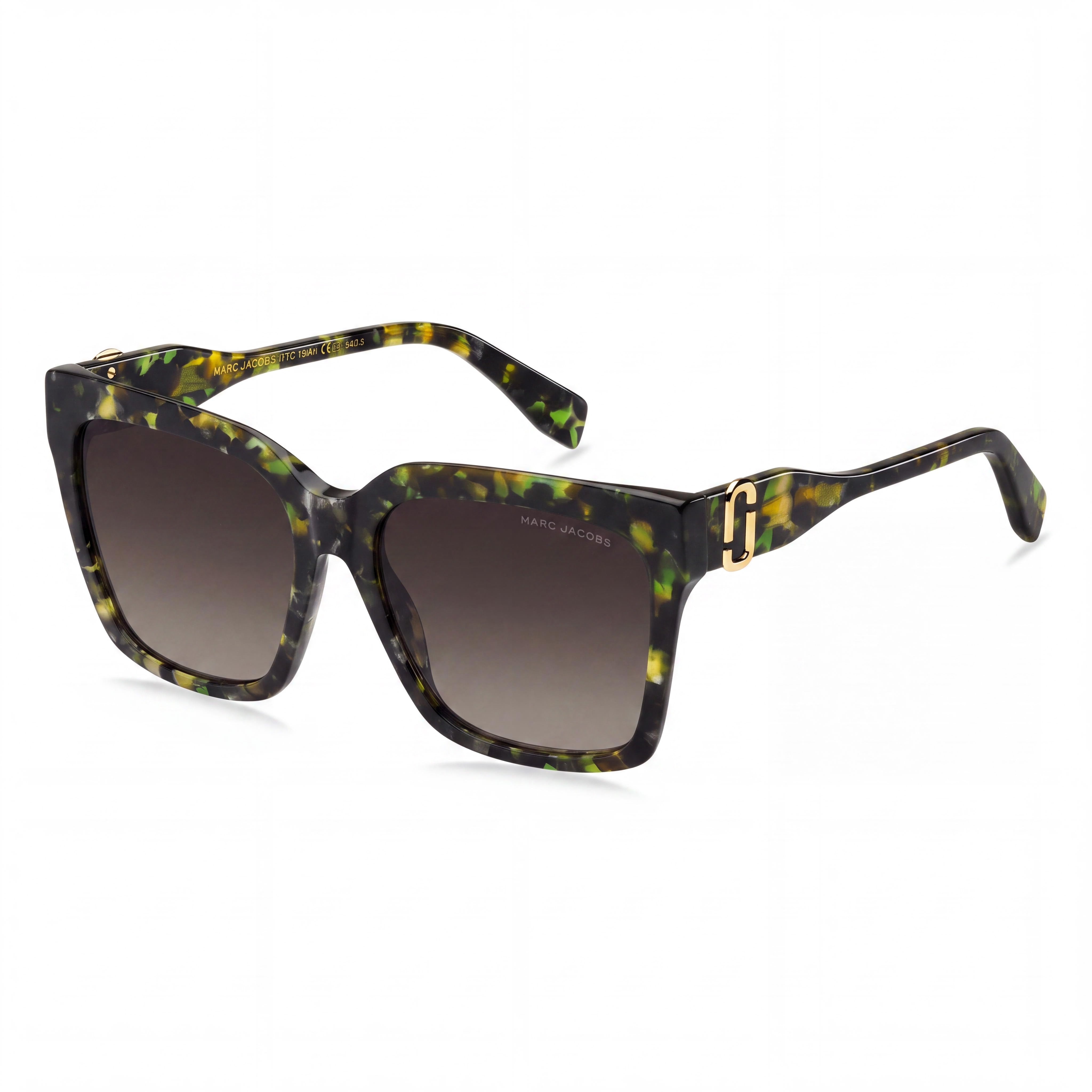 Marc Jacobs Marc 764/S Women's Acetate Sunglasses, Green Havana/Brown Frame, Brown Lenses, 57mm UV Protection, Photo 1