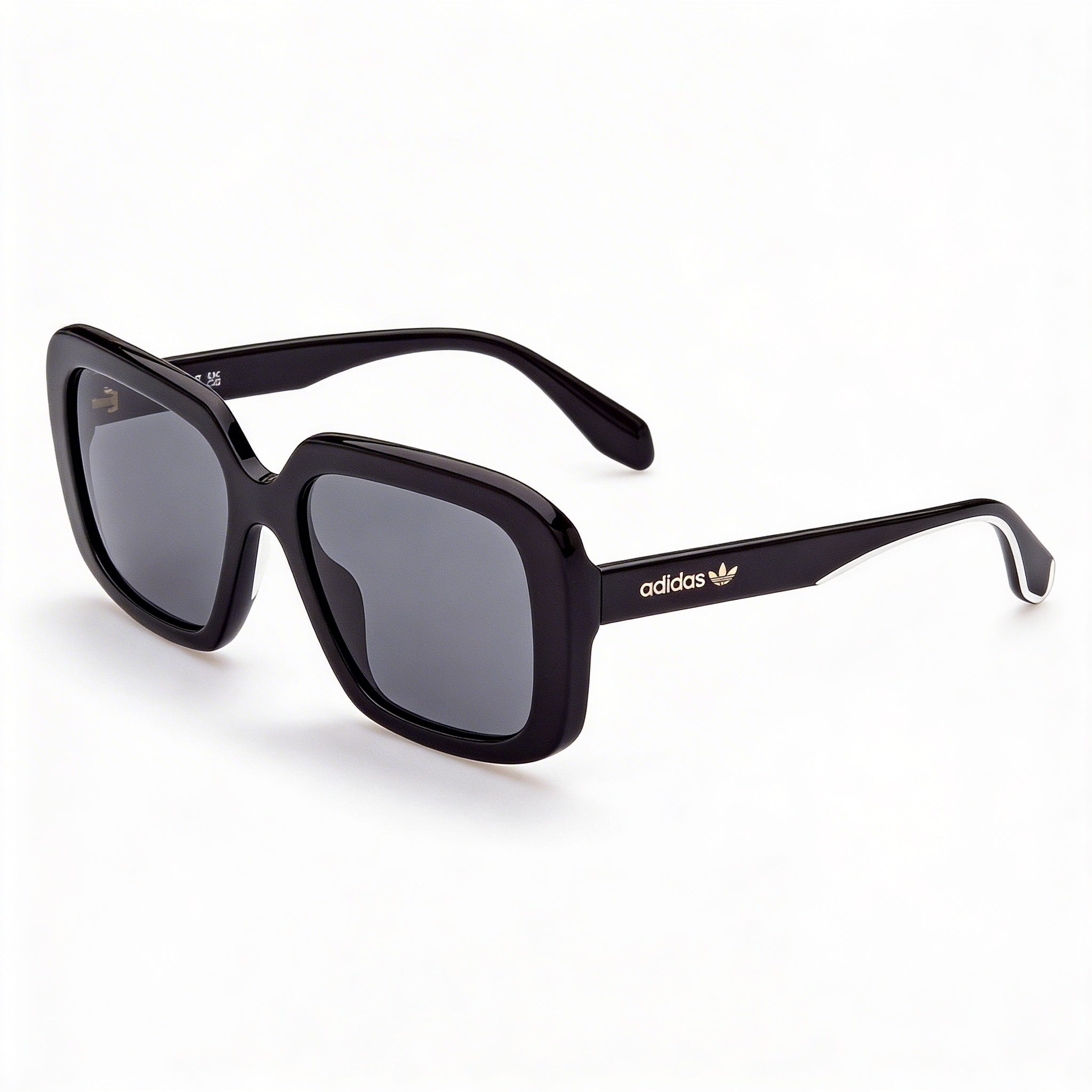 Gafas de sol modernas para hombre Adidas Originals con montura de acetato, negro brillante, lentes ahumados, protección UV, 56 mm, Photo 1