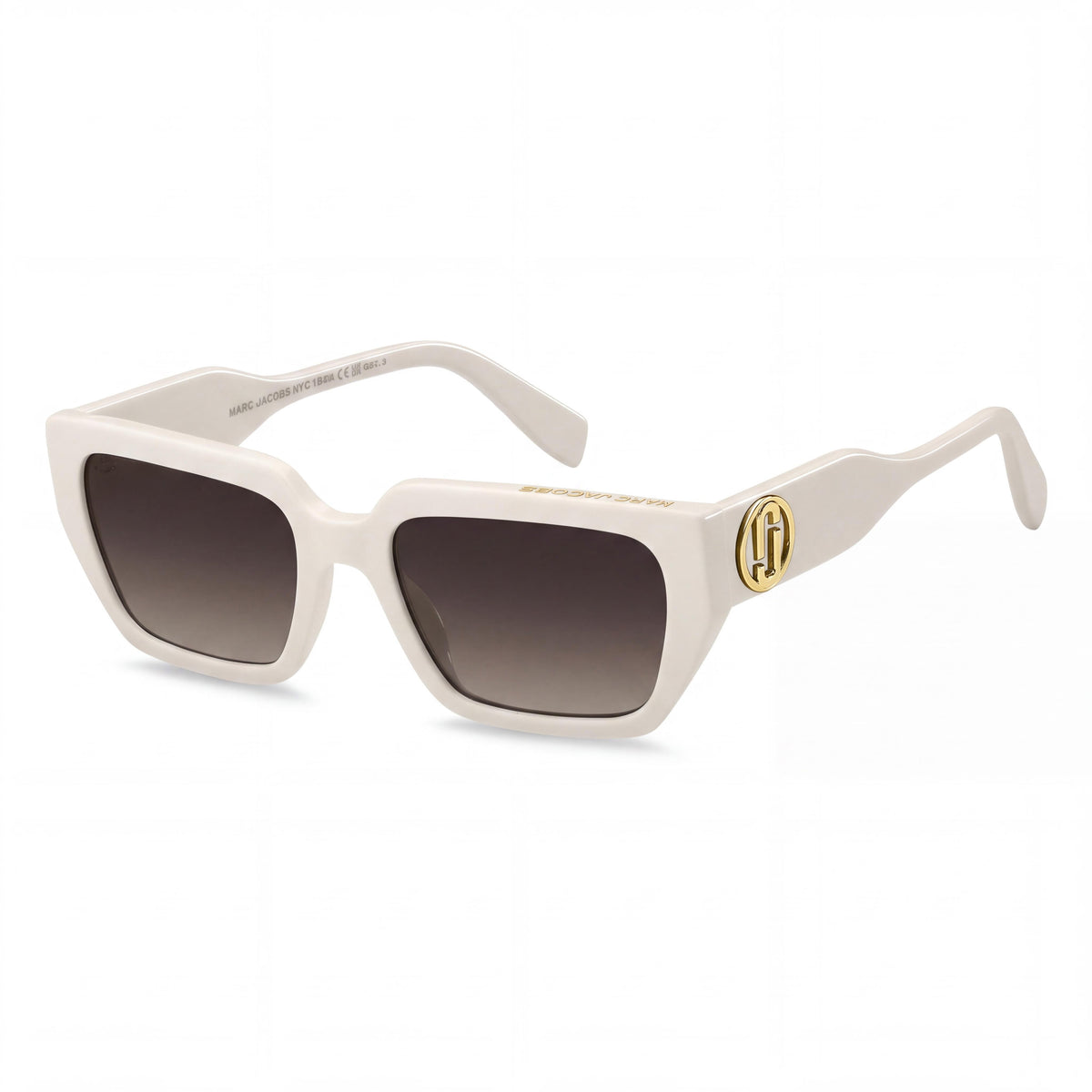 Marc Jacobs Classic MARC 809/S Women's Rectangular Ivory Acetate Brown Shaded Non-Polarized Sunglasses, Photo 1