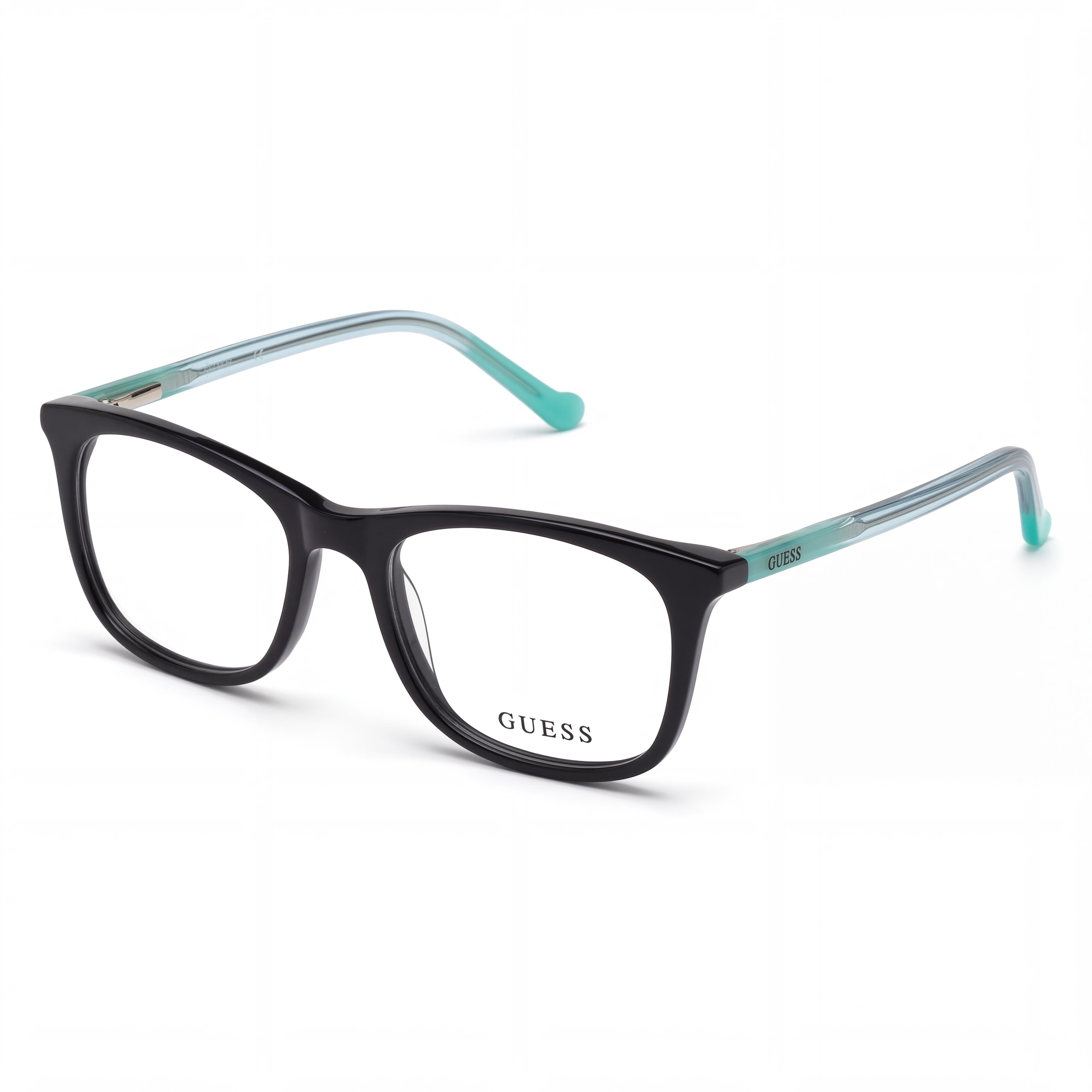 GUESS Modern Unisexo Negro Brillante Plástico Montura Completa Cuadrada no Gafas 47-16-130, Photo 1