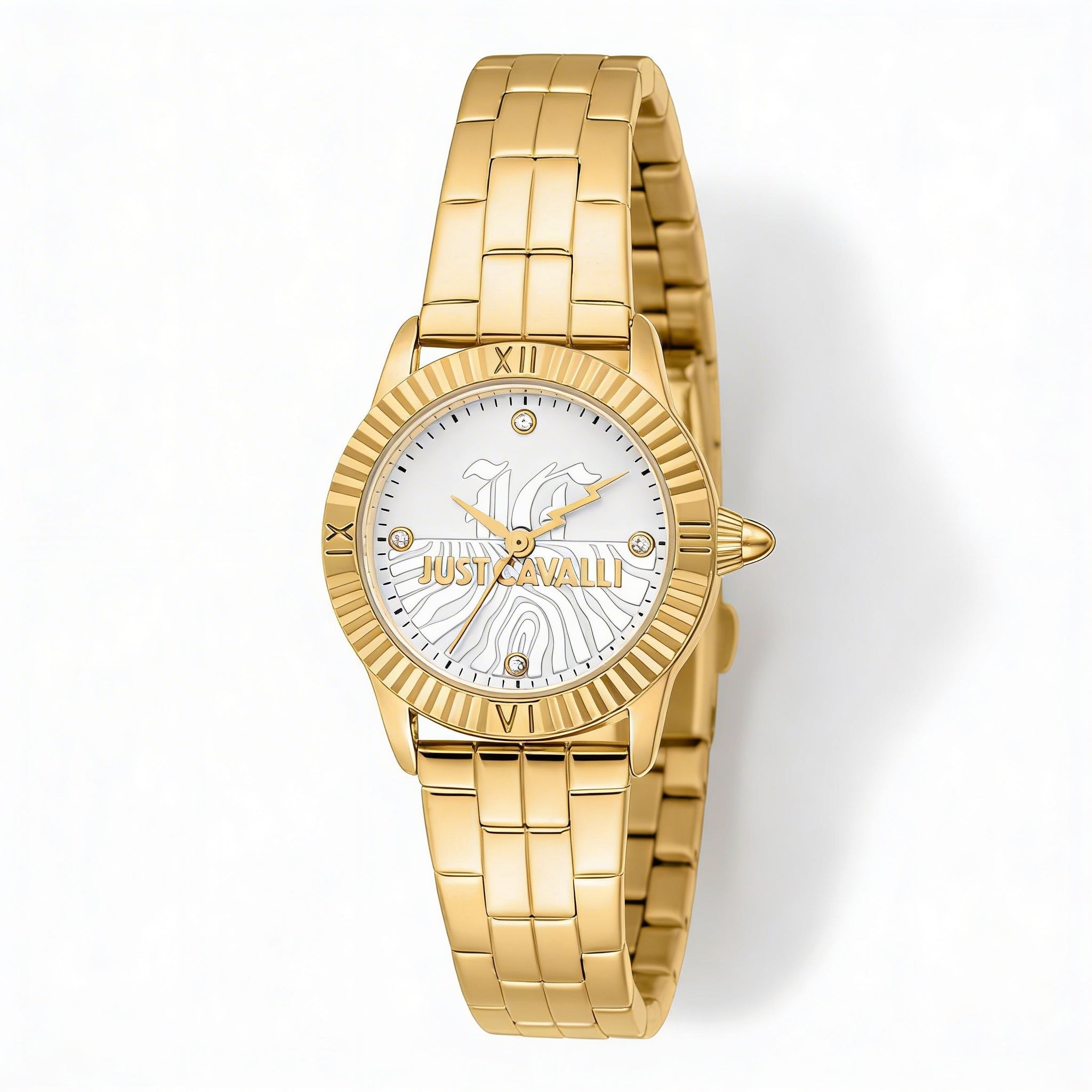 Just Cavalli Women's Bracelet Quartz Watch 26mm Yellow Gold Stainless Steel Silver Grey Dial, Photo 1