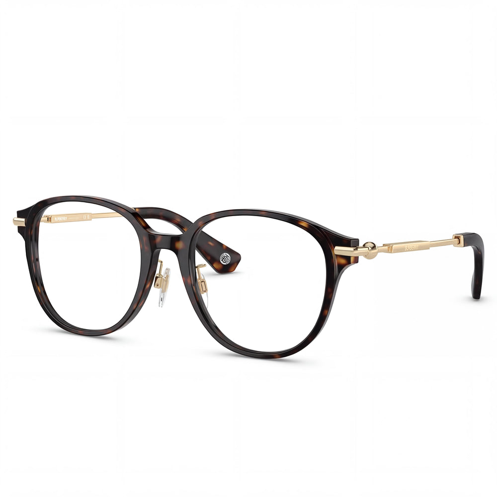 BURBERRY Be 2412d Gafas Ópticas para Hombre, Montura de Acetato Habana Oscuro con Lentes Transparentes de Policarbonato 52-19-140
