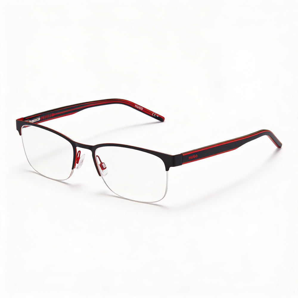 Gafas de sol Hugo Boss Modern para mujer, color negro y rojo, con montura de acero de aleación y lentes de policarbonato no polarizadas, 53 mm