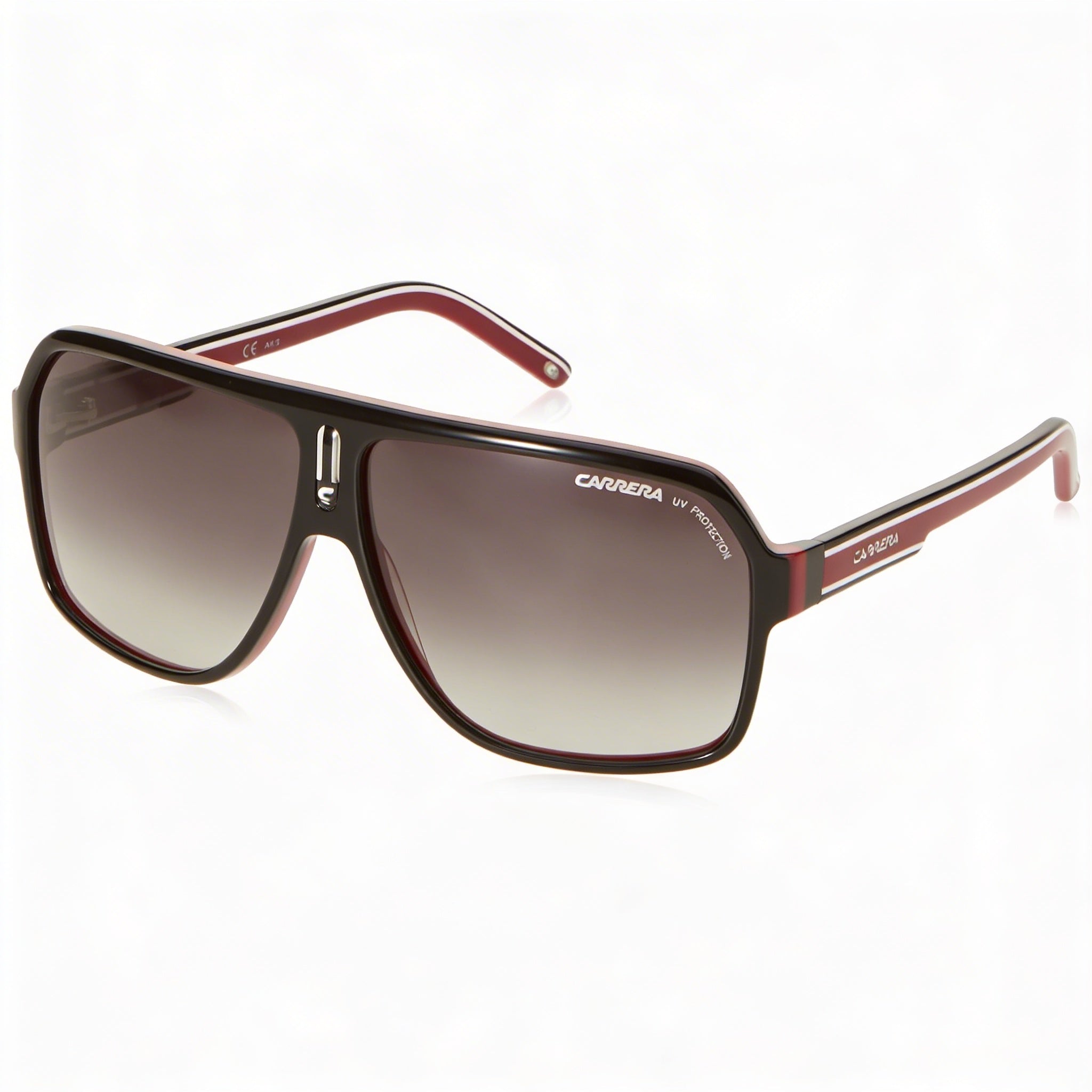 Carrera CARRERA 27 Men's Black Red Crystal White Plastic Frame Dark Grey Shaded Non-Polarized UV Protected 62mm, Photo 1