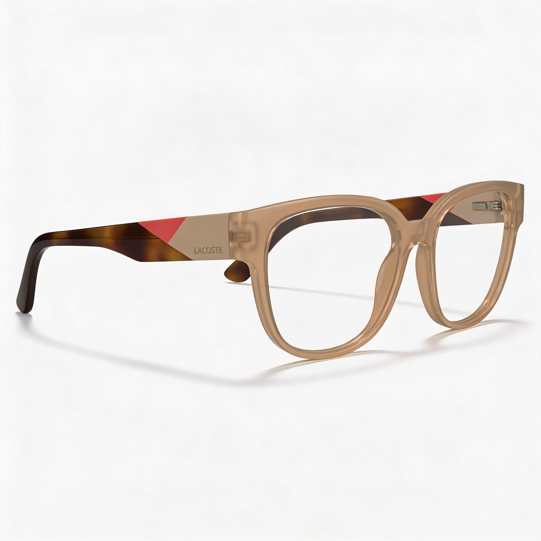 Lacoste L2953 Modern Unisex Prescription Ready Eyeglasses with Transparent Caramel Iniettato Frame 55mm, Photo 2