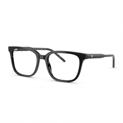 Montura para gafas Emporio Armani EA3258 para hombre, cuadradas, listas para graduar, de plástico negro brillante, 54 mm