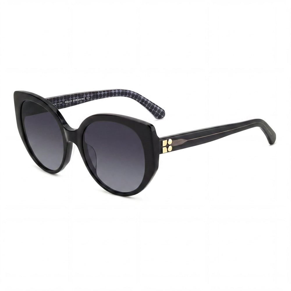 Gafas de sol Seraphina/G/S para mujer de kate spade new york con montura negra de aceite ecológico y lentes gris oscuro sombreadas de 55 mm