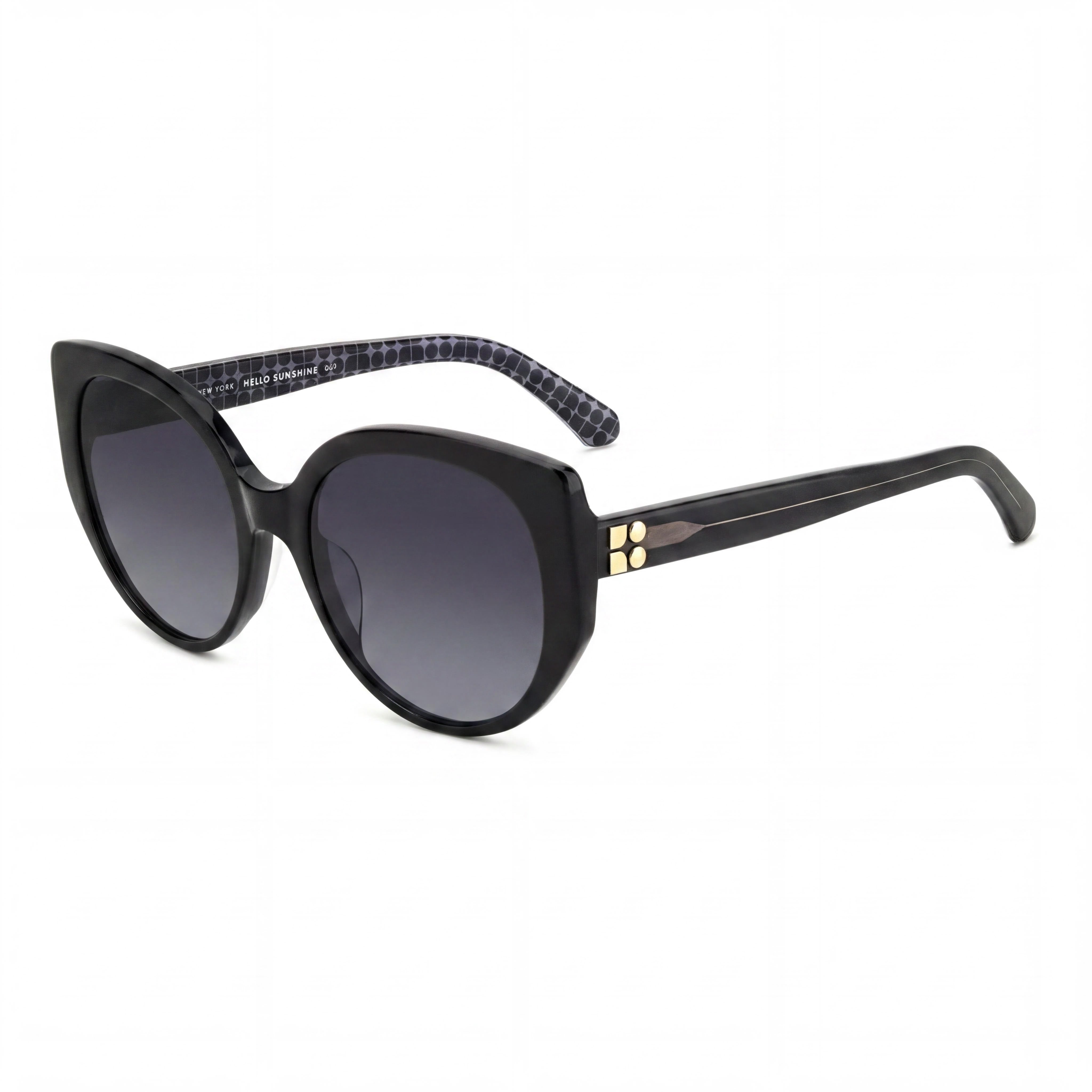 kate spade new york Seraphina/G/S Women's Black Ecological Oil Frame Sunglasses with Dark Grey Shaded Lenses 55mm, Photo 1