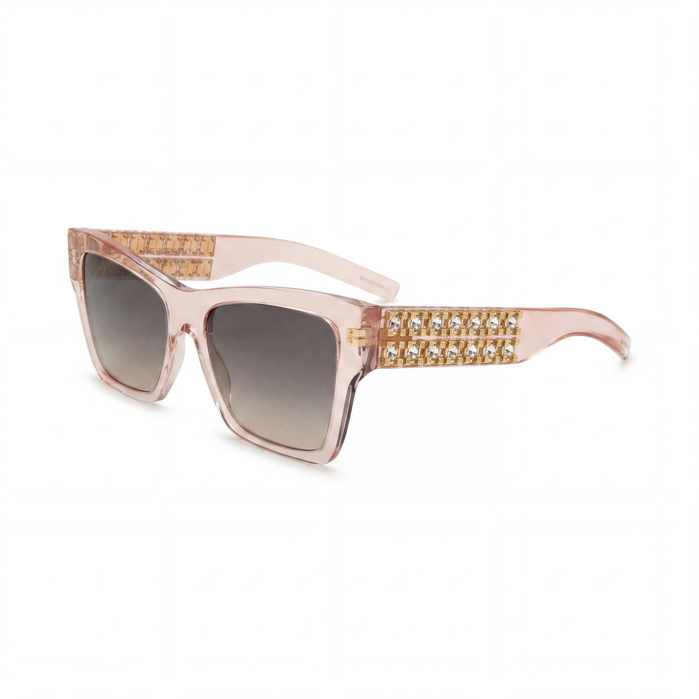 Givenchy GV40076I Women's Casual Style Shiny Pink Acetate Frame Smoke Lens Sunglasses 54/18/145