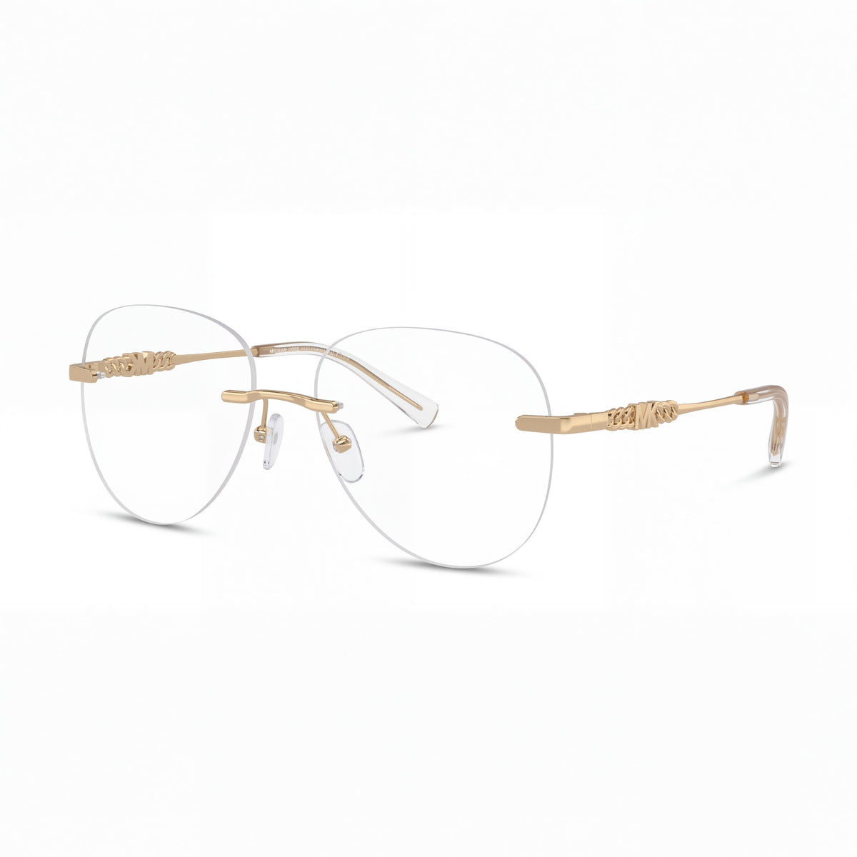 Gafas graduables Michael Kors MK3077 Kyoto para mujer, montura redonda de metal brillante en oro claro, sin lentes, 56 mm, Photo 1