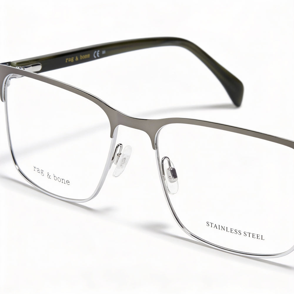 Gafas de sol Rag & Bone Rnb7051/g para hombre, estilo casual, de acero aleado, no polarizadas, de rutenio oscuro, 56 mm