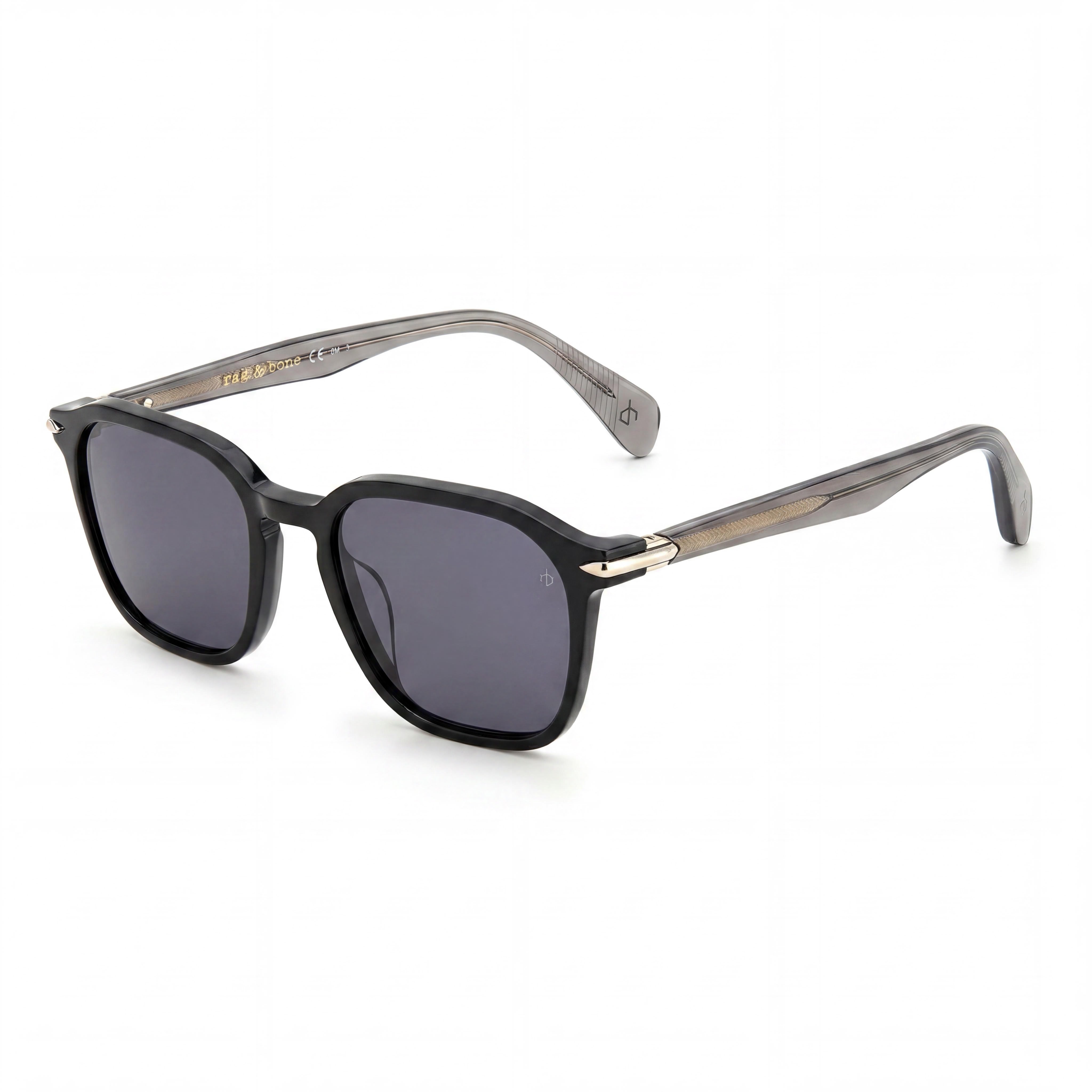 Gafas de sol Rag & Bone para mujer, clásicas, de acetato, con montura negra, lentes de policarbonato y protección UV, 52-19-145 mm, Photo 1