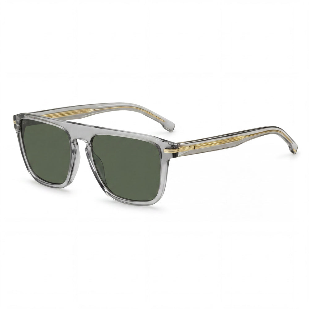 Hugo Boss Style & Expression - Gafas de sol para mujer, montura gris y verde, con protección UV (56-17-145)