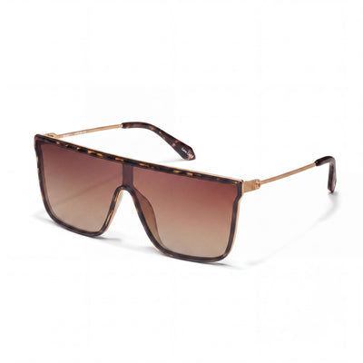 QUAY AUSTRALIA Nightfall Remixed Women's Dark Tortoise Chocolate Paprika Oversized Combination Frame UV Protected Sunglasses