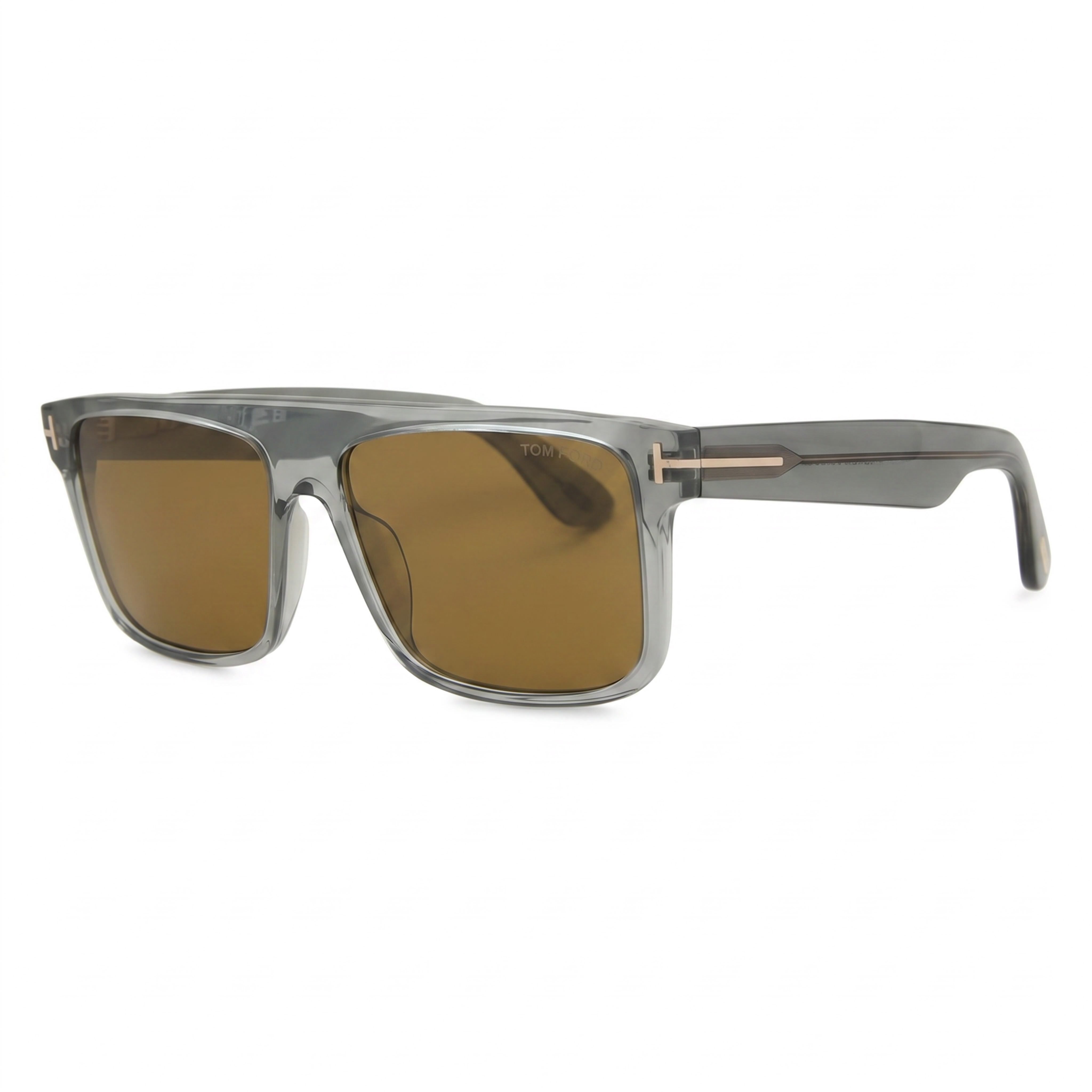 Gafas de sol Tom Ford FT0999 PHILIPPE-02 unisex con montura de plástico pantografiado gris transparente y lentes marrones sin polarizar con protección UV de 58 mm, Photo 1