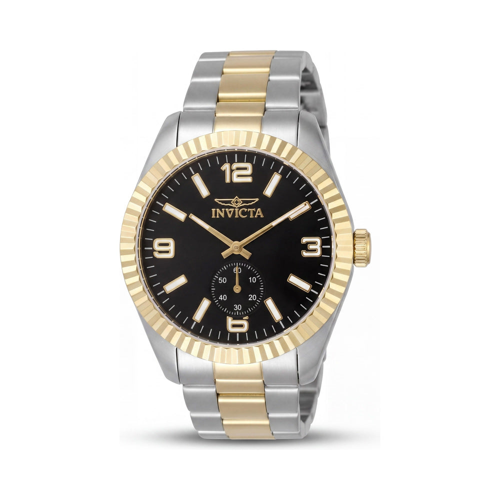 Invicta Specialty 49384 Reloj de Cuarzo para Hombre con Correa de Acero Inoxidable, Esfera Negra, 43mm