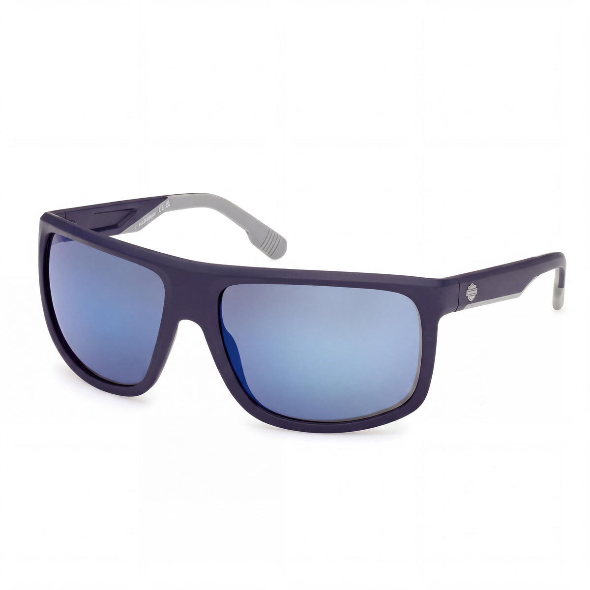Gafas de sol Harley-Davidson Classic unisex con montura inyectada en azul mate y lentes multicolor no polarizadas de 66 mm, Photo 1