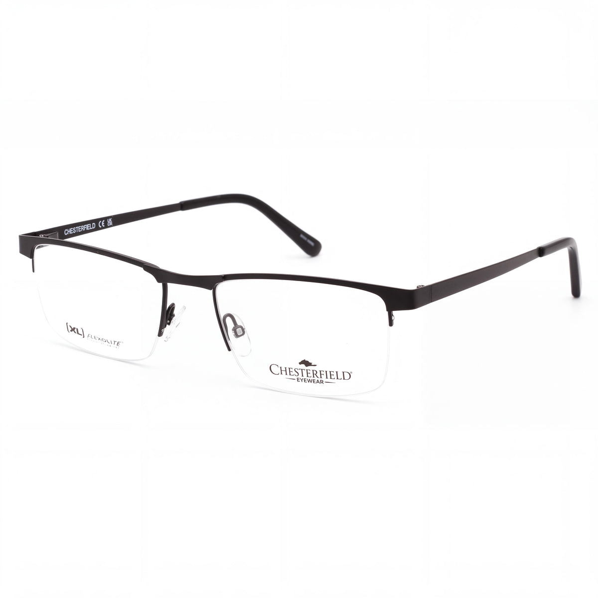 Chesterfield 113xl Men's Black Metal Frame Clear Lens Eyewear, 55mm Lens, 19mm Bridge, 150mm Temple, Photo 1