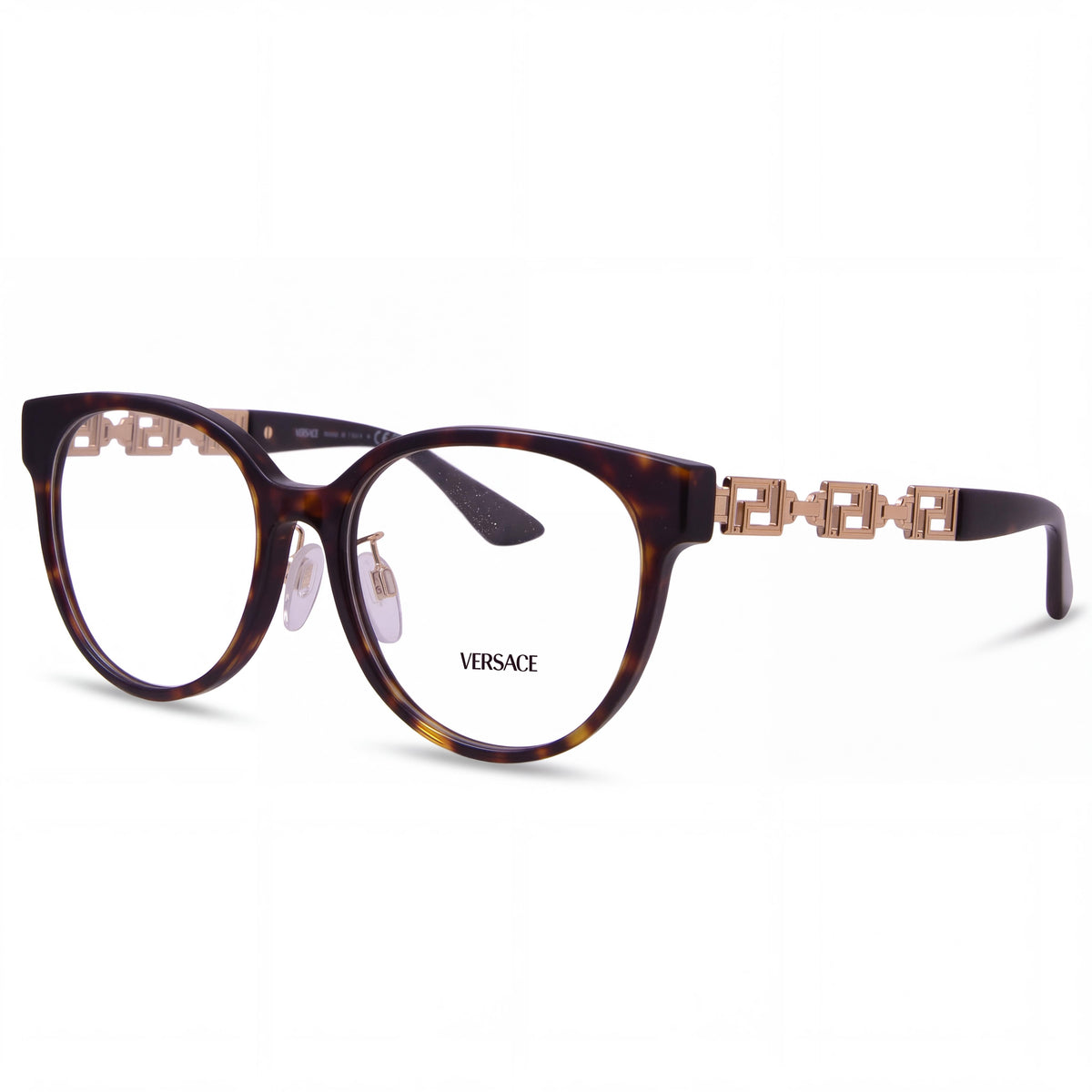 Versace VE3302D Women's Oval Full Rim Plastic Asian Fit Eyeglasses, Havana Clear Non- , 54/17/140, Photo 1