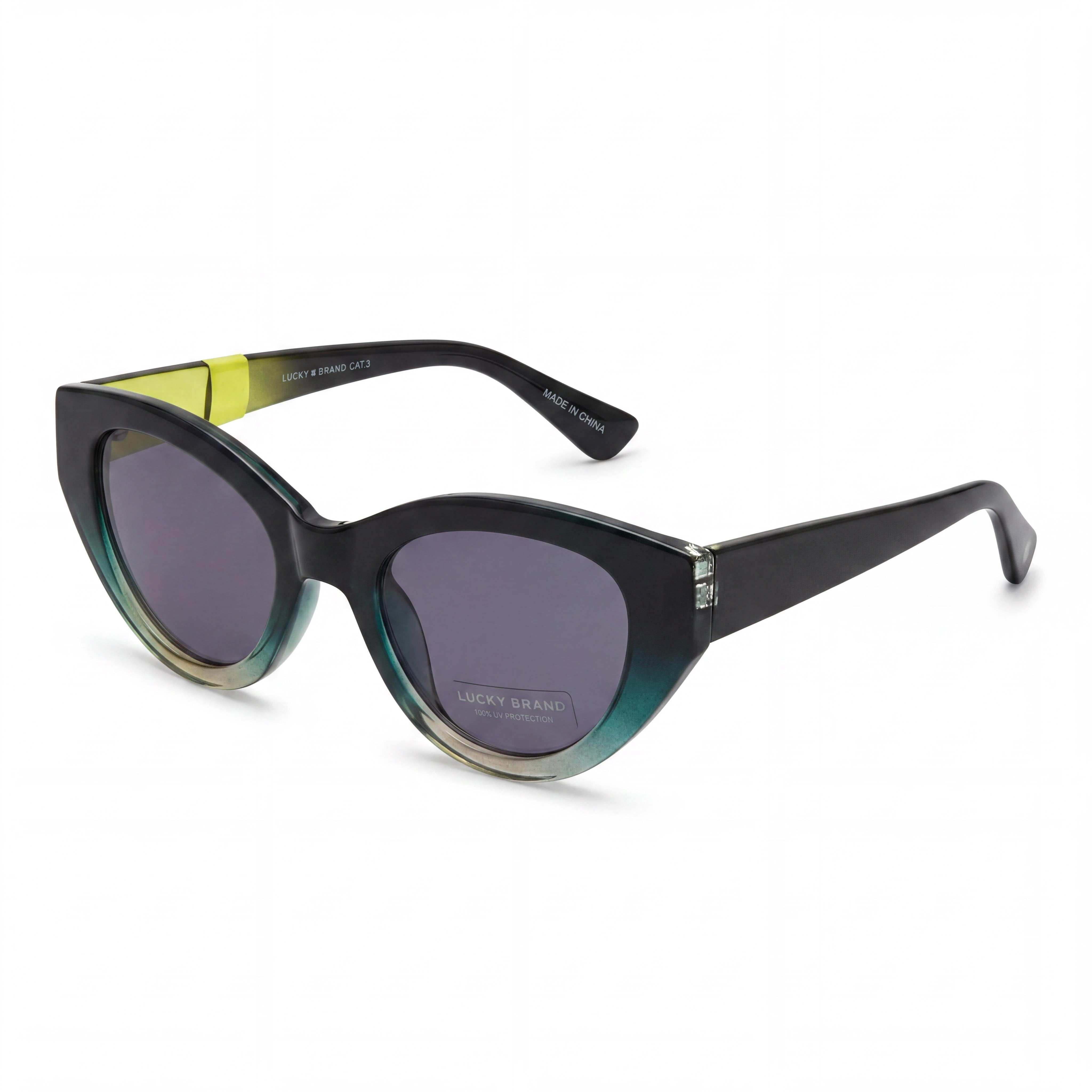 Gafas de sol Lucky Brand para mujer, de plástico, con cristales negros degradados y montura azul degradado, sin polarizar, con protección UV, 50 mm, Photo 1