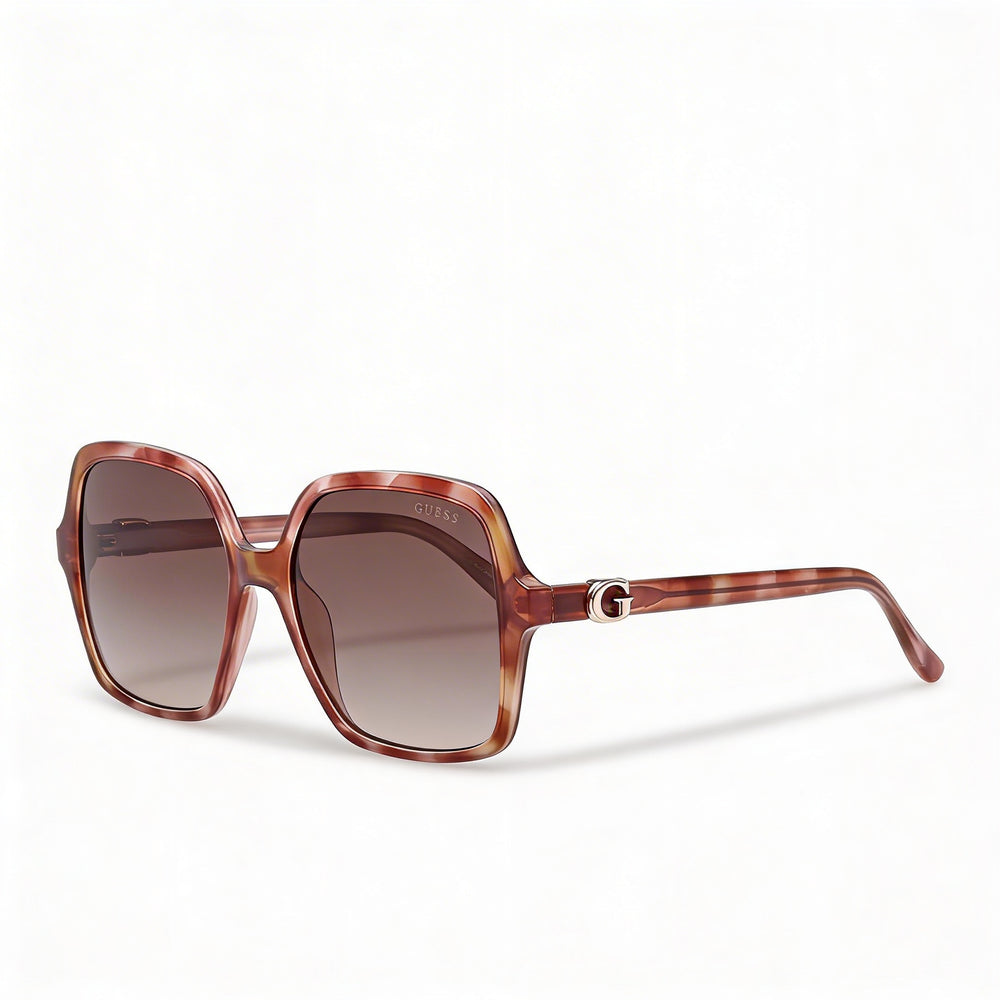 Guess Modern Women's Plastic Light Brown Avana Frame Gradient Brown Lens UV Protection Sunglasses 57-17-140