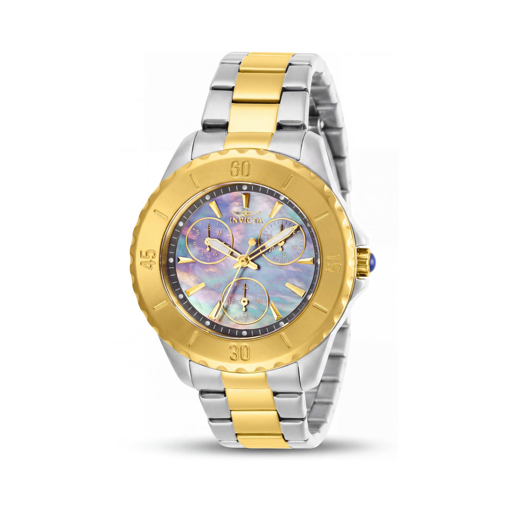 Invicta Angel Quartz Chrono Women's Two Tone Stainless Steel 100m Water Resistant Crystal Accented Bezel 38mm Watch