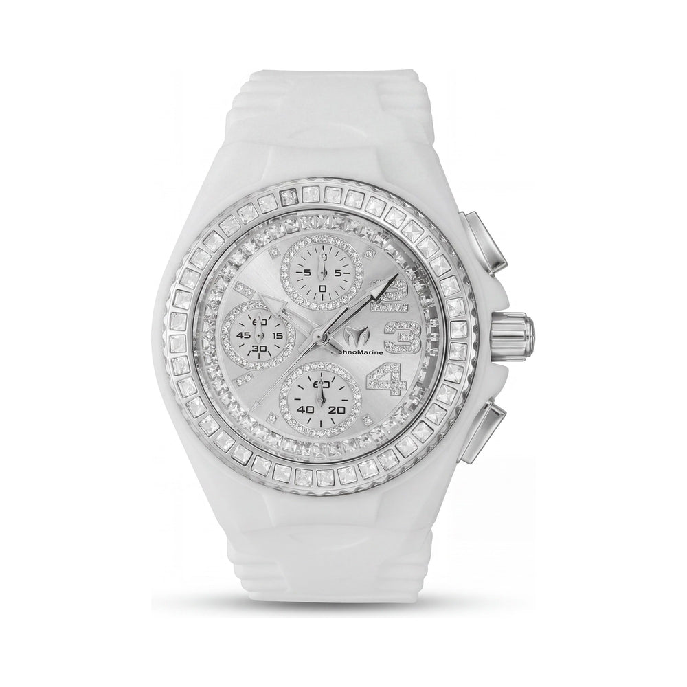 Technomarine Cruise TM-121193 Unisex Chronograph Stainless Steel Silver Dial Silicone Strap Watch 40mm