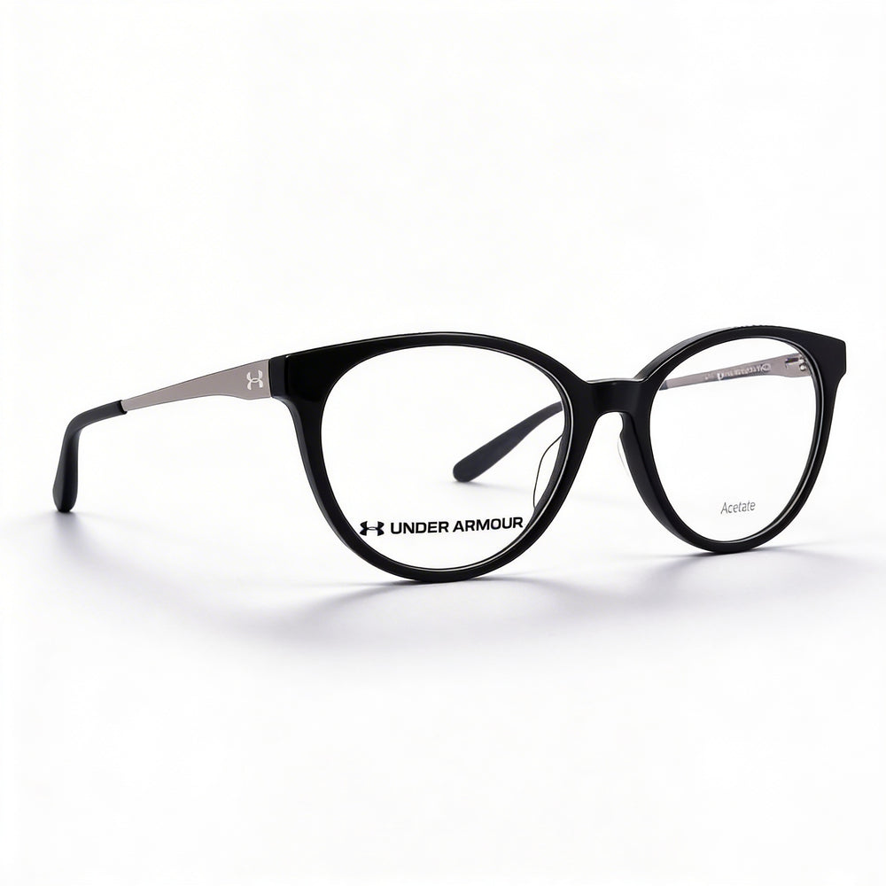 Gafas de sol Under Armour UA 5028 para mujer, montura de acetato negra, lentes de policarbonato no polarizadas, 52 mm