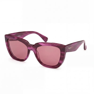 Gafas MaxMara Mm0090 para mujer, montura de acetato a rayas violeta con lentes de policarbonato 54mm