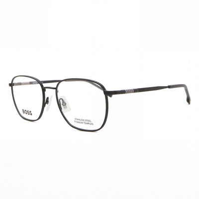 Gafas de vista unisex Hugo Boss 1415 de metal negro mate, talla 55-19-145