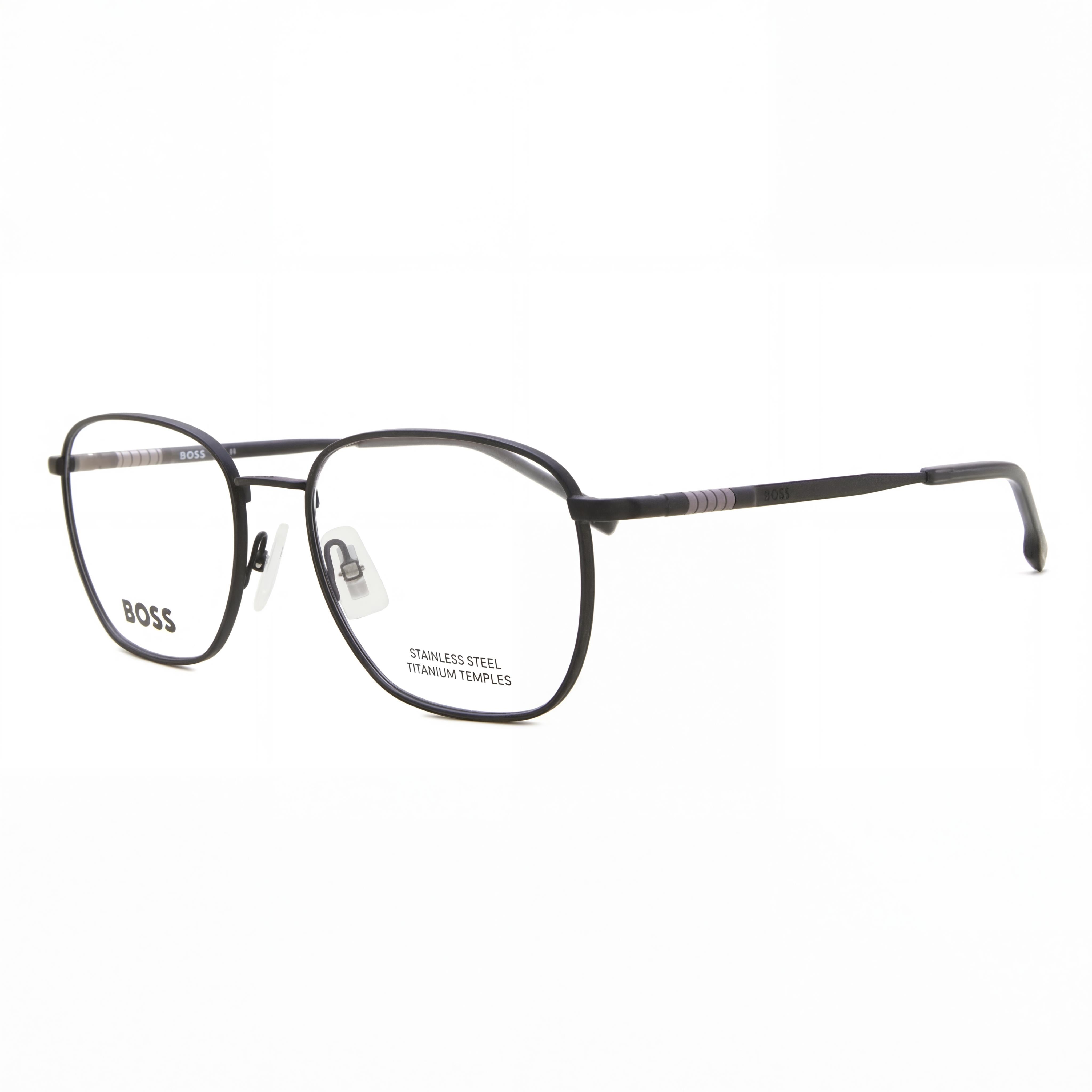Gafas de vista unisex Hugo Boss 1415 de metal negro mate, talla 55-19-145, Photo 1