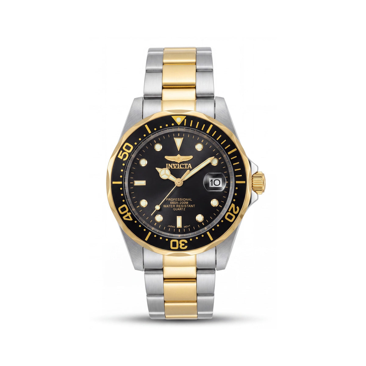 Reloj Invicta de pulsera de acero inoxidable de dos tonos, con esfera negra luminosa y resistente al agua, para mujer, modelo Pro-Diver, Photo 1