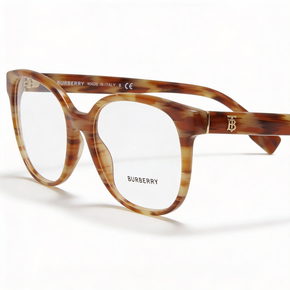 Burberry Scarlet BE2332 Women's Spotted Brown Plastic Full Rim Square Frame with Polycarbonate Lenses 52-17-43