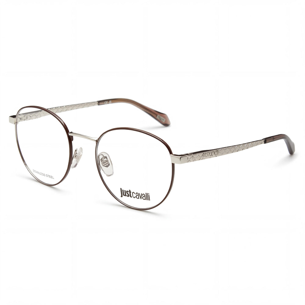 Just Cavalli classical Women's Eyewear, Frame Color Shiny Palladium & Brown, Lens Color Brown, Polycarbonate Lenses, 51mm