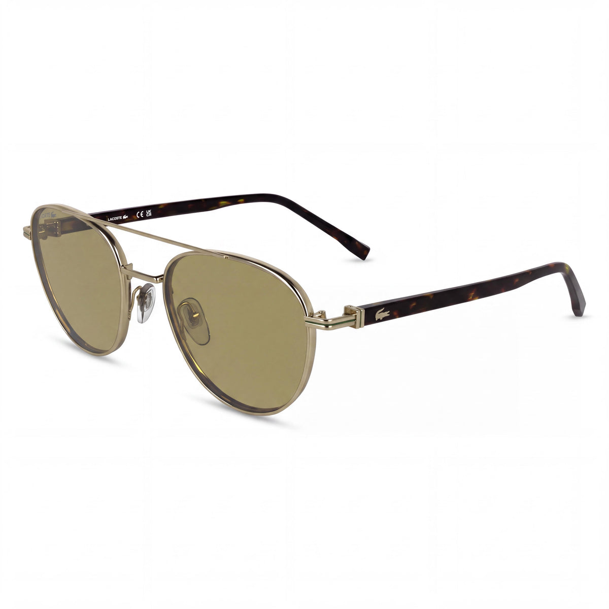 Lacoste L271s N Men's Classic Metal Gold Frame, Polarized Gold Lenses, UV Protected Sunglasses 54-20-145mm, Photo 1