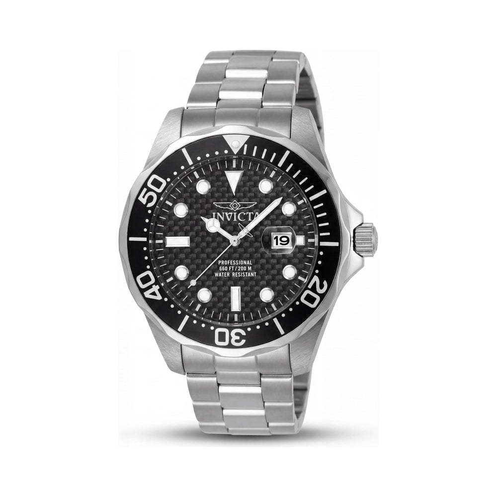 Invicta 12562 Reloj casual de cuarzo suizo resistente al agua para hombre, con caja de acero inoxidable negra y cristal mineral de la colección Pro Diver