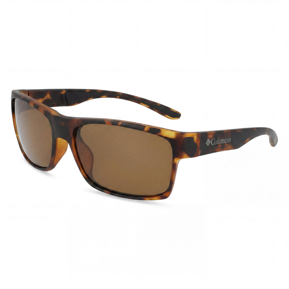 Columbia C566SP BRISK TRAIL Men's Polarized Solid Brown Lenses Sunglasses Matte Dark Tortoise 61mm
