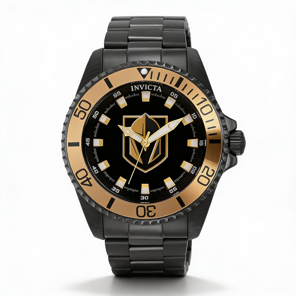 Reloj Invicta 42244 NHL para mujer, de acero inoxidable negro, de cuarzo, resistente al agua, con cristal Flame Fusion de 38 mm