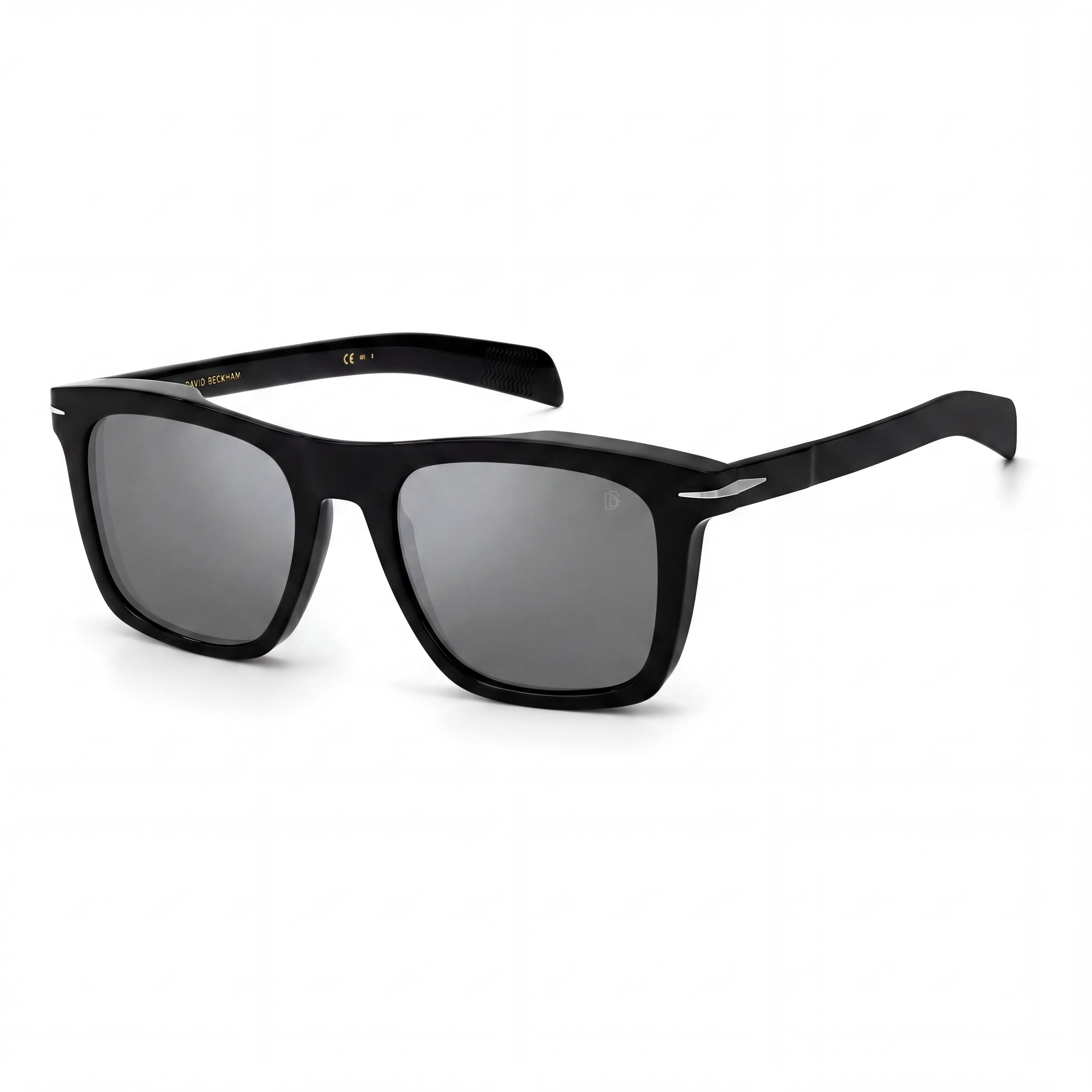 David Beckham Db 7000/S Unisex Black Acetate Frame Non-Polarized Silver Mirror Lenses 51mm Sunglasses, Photo 1