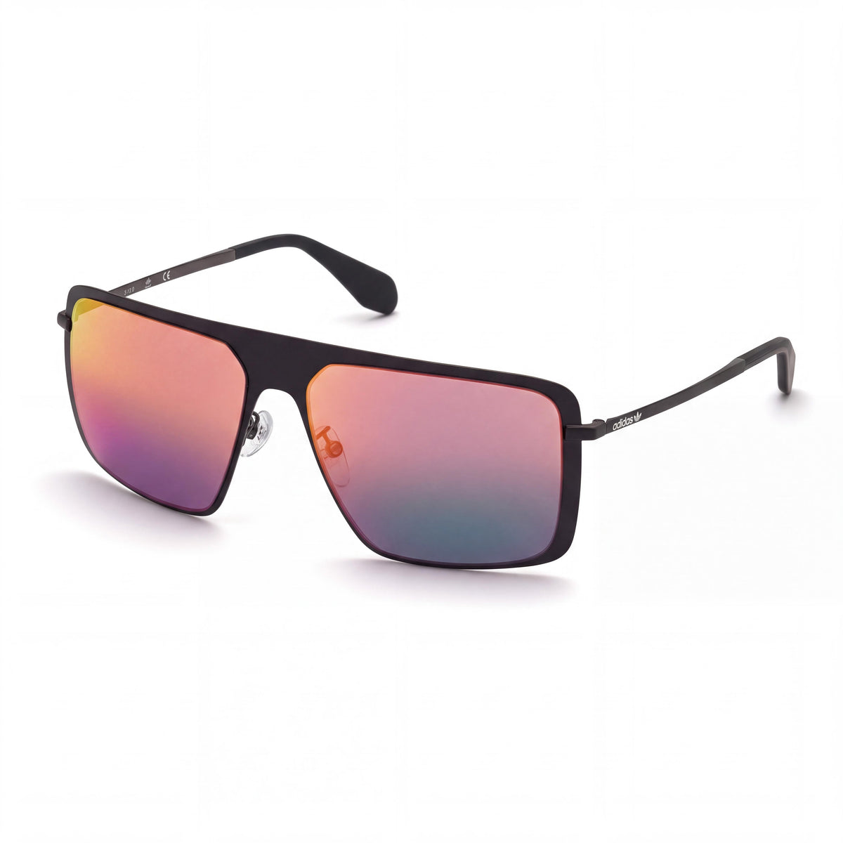 adidas Originals Classic Men's Plastic Bordeaux Mirrored Frame Black Matte Mirror Non-Polarized UV Protection Sunglasses 60mm, Photo 1