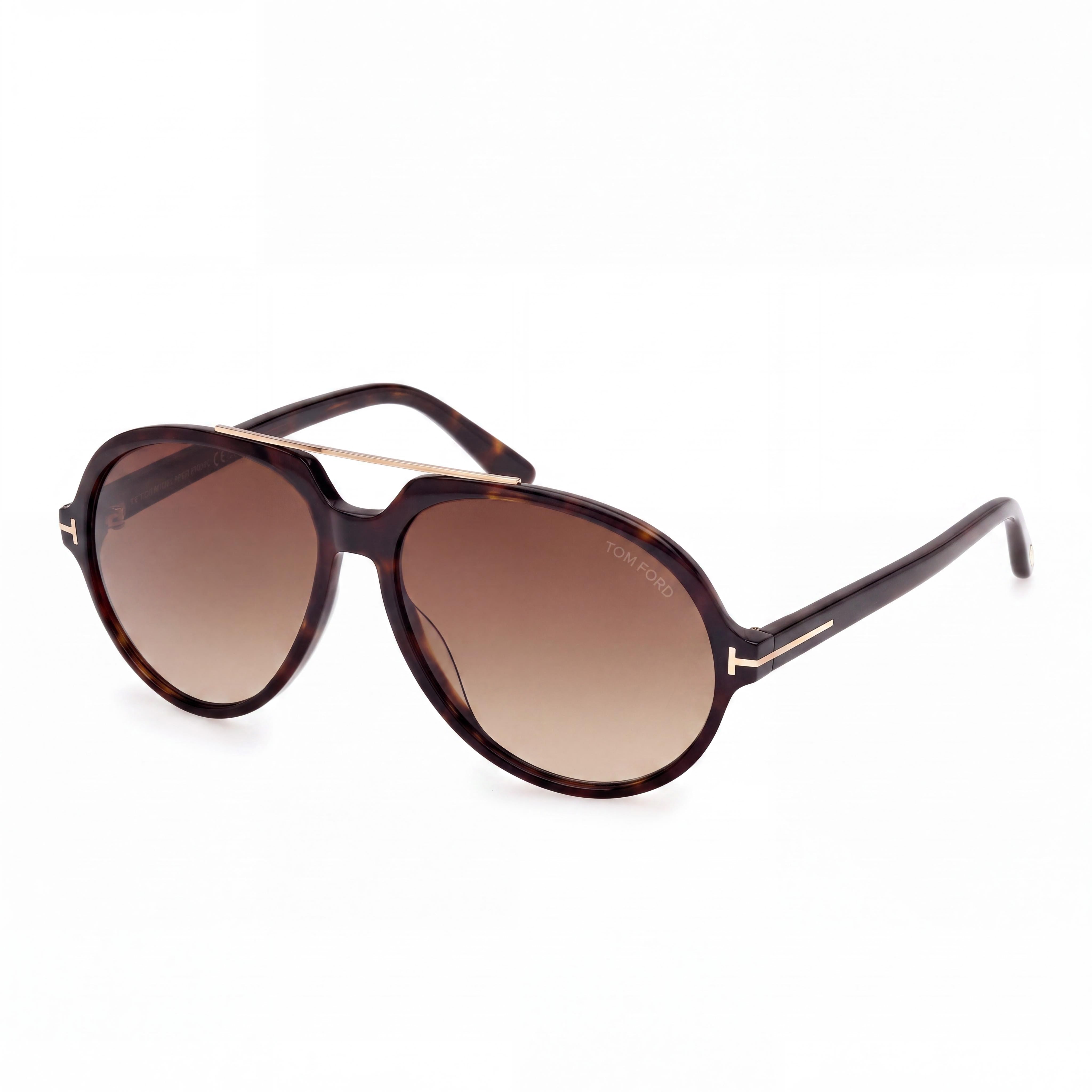 Tom Ford FT1210 Gafas de Estilo Clásico Unisex con Montura de Plástico Dark Havana y Lentes Negras 59mm, Photo 1