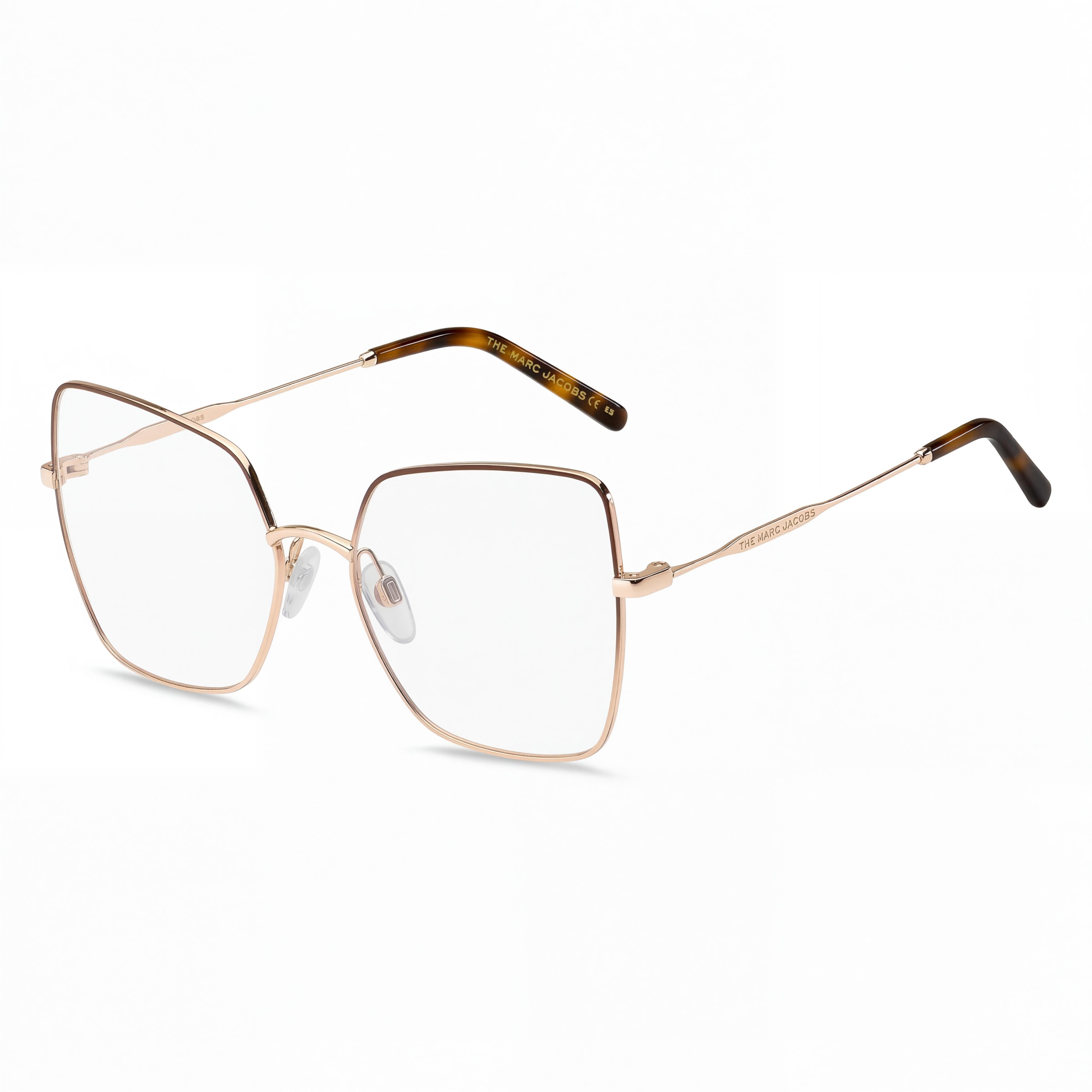 Gafas Marc Jacobs de metal dorado y marrón con montura ojo de gato y lentes de policarbonato para mujer, 57 mm, Photo 1