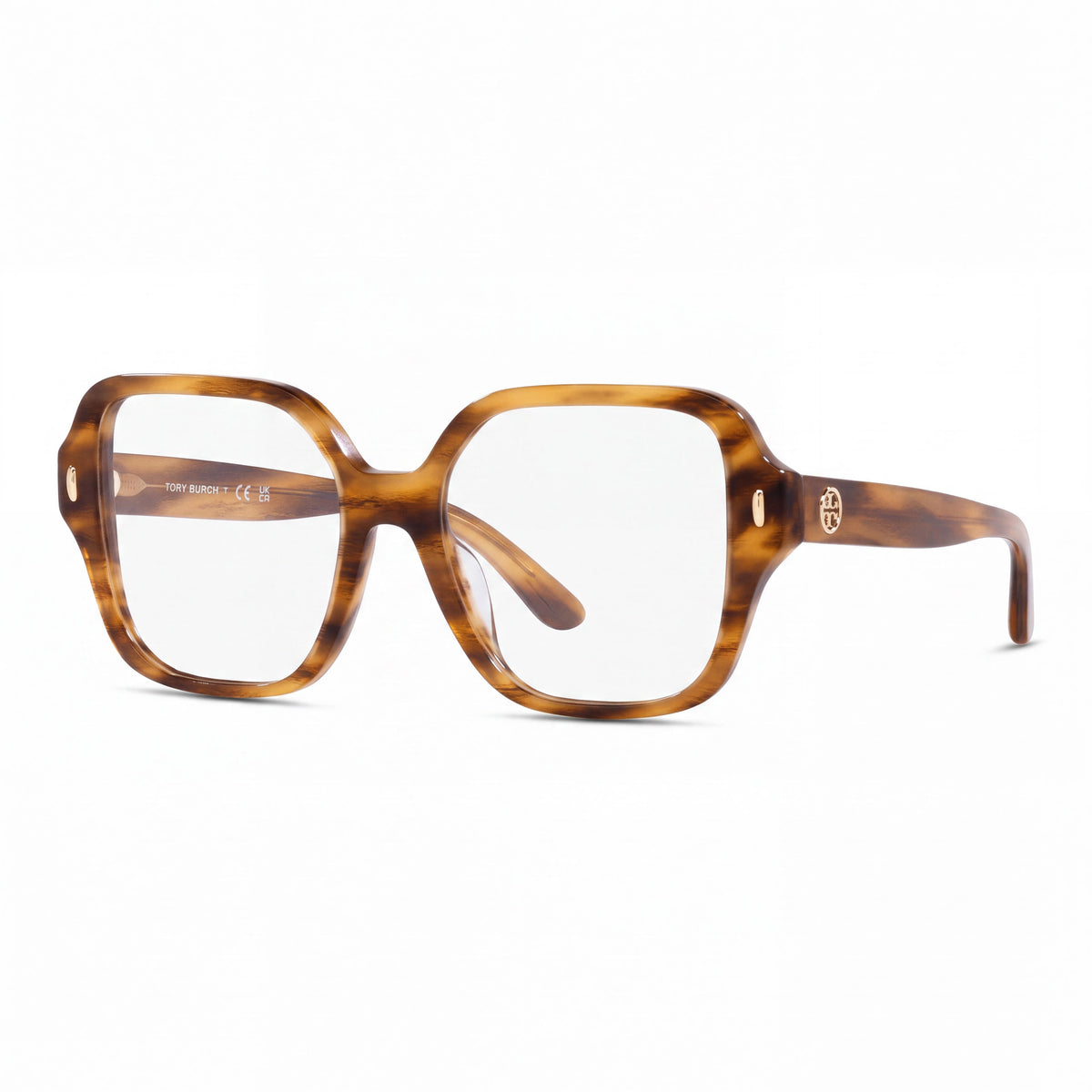 Tory Burch Ty 2134u Women's Square Honey Wood Acetate Eyewear with Clear Lenses 54mm, Photo 1