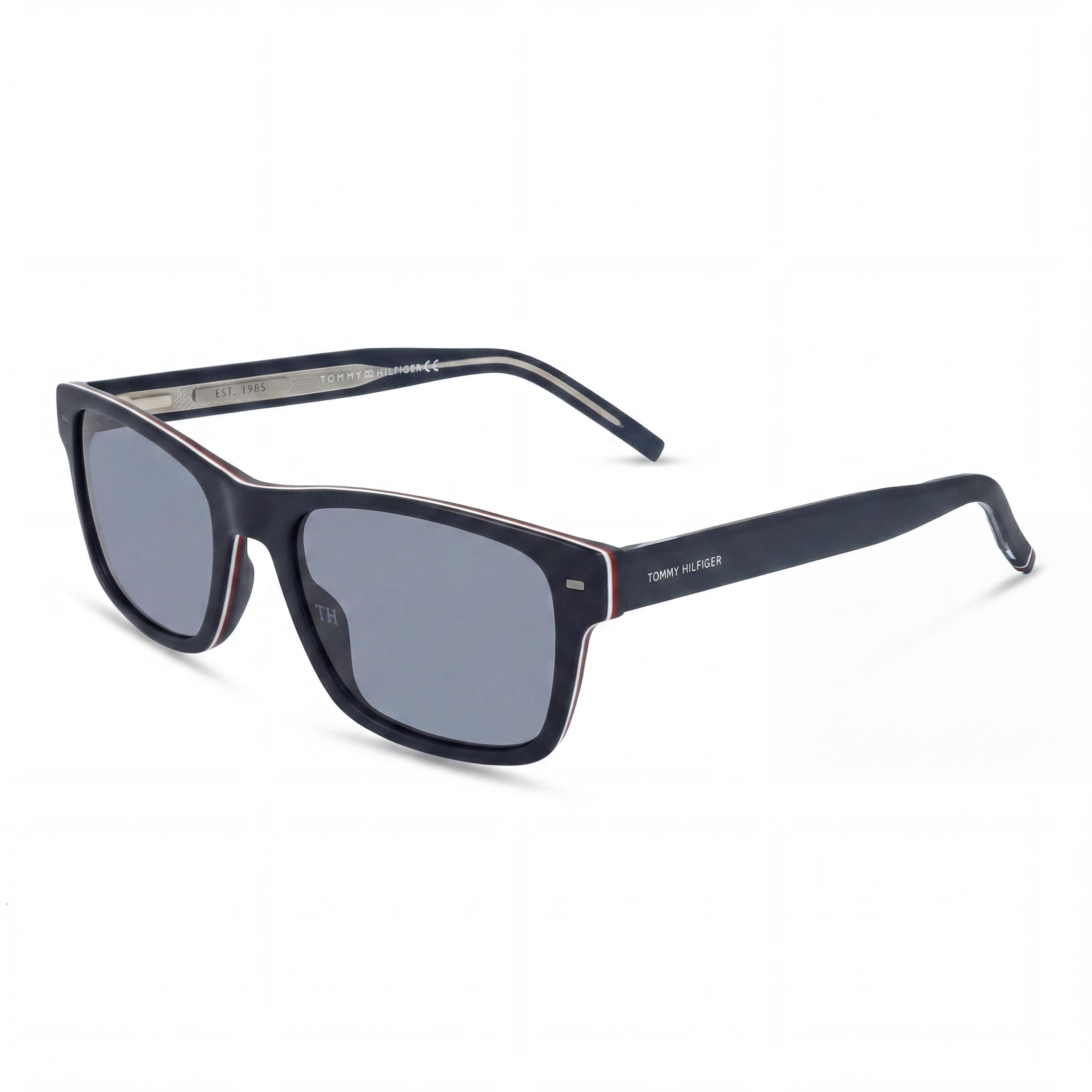 Tommy Hilfiger TH 1794/S Unisex Blue Rectangular Sunglasses, Polycarbonate Frame, UV Protected Non-Polarized Acetate Lenses 55mm, Photo 1