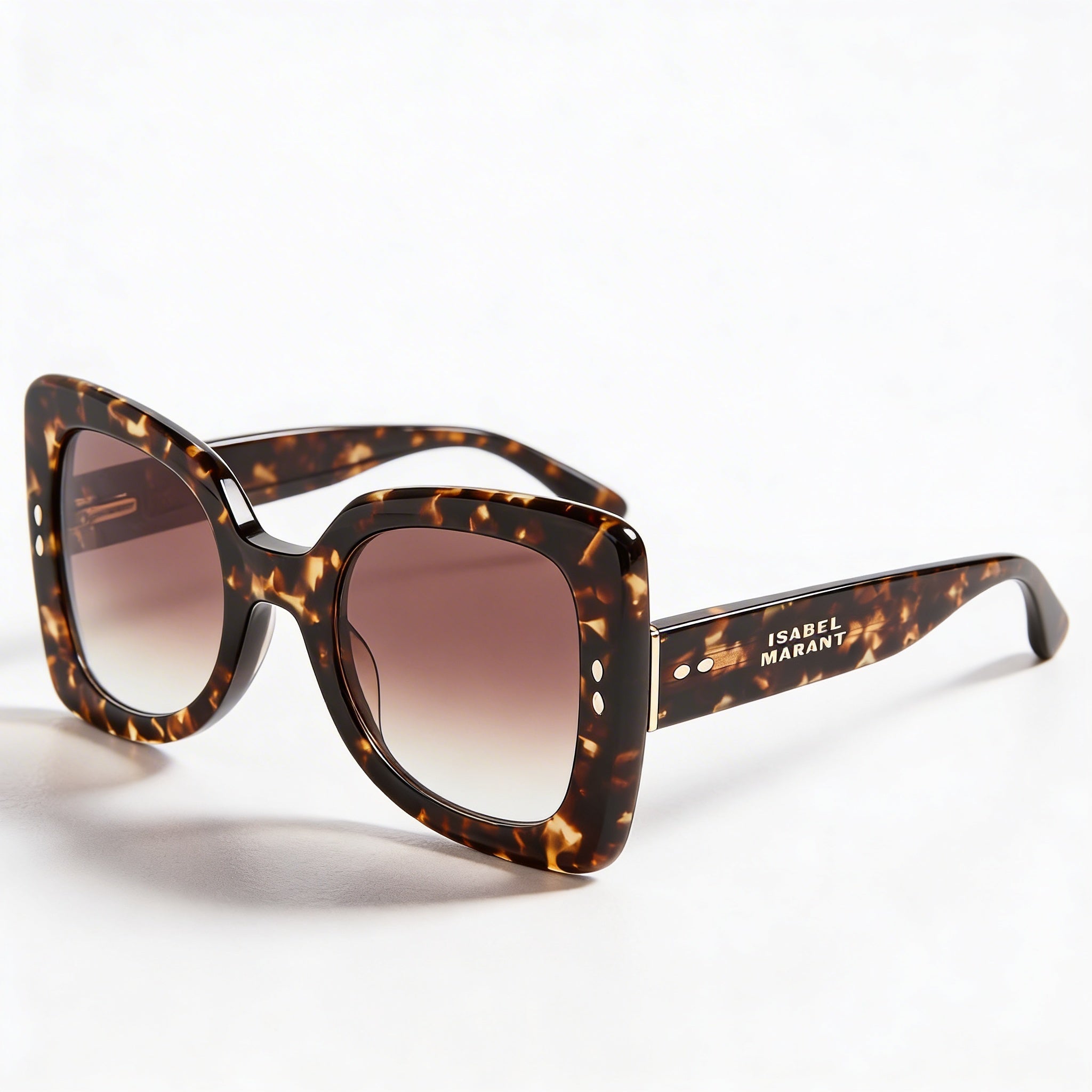 Gafas de sol cuadradas oversize de acetato de moda para mujer Isabel Marant con protección UV, marrón habana, 52 mm, Photo 1