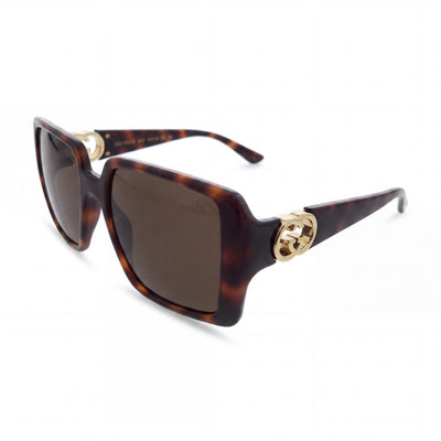 Gucci Classic GG1692S Women's Full Rim Square Injection Havana Brown Sunglasses 54-18-135mm